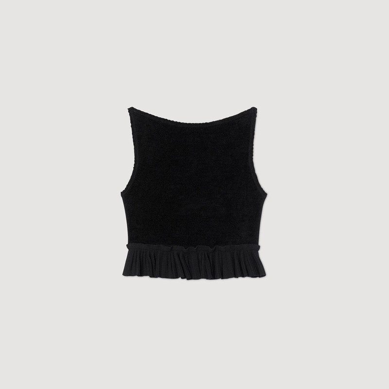 RUFFLED KNIT CROP TOP 1