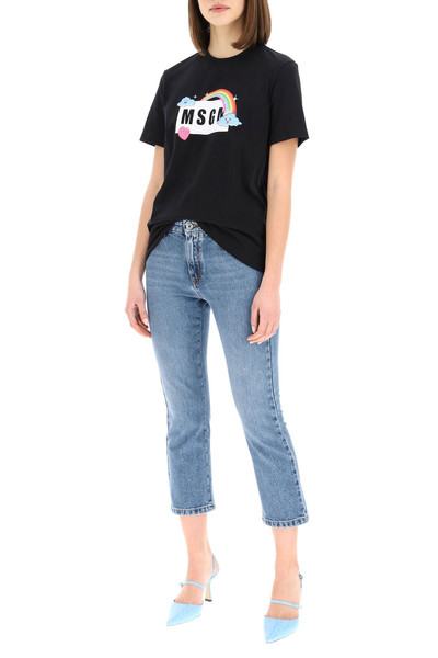 MSGM JEANS WITH LOGO PRINT outlook