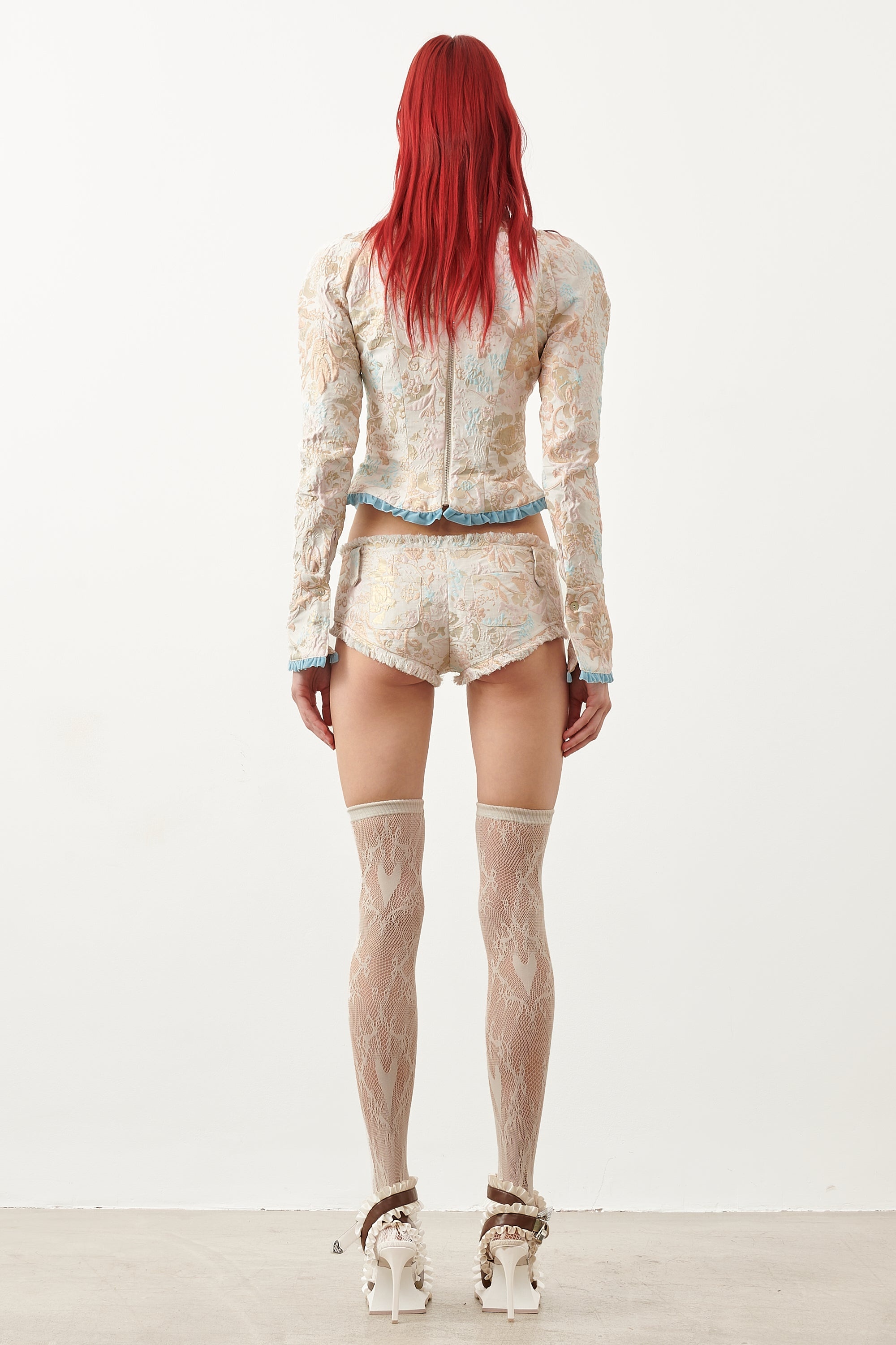 BERMUDA TOP FLORAL BROCADE - 4