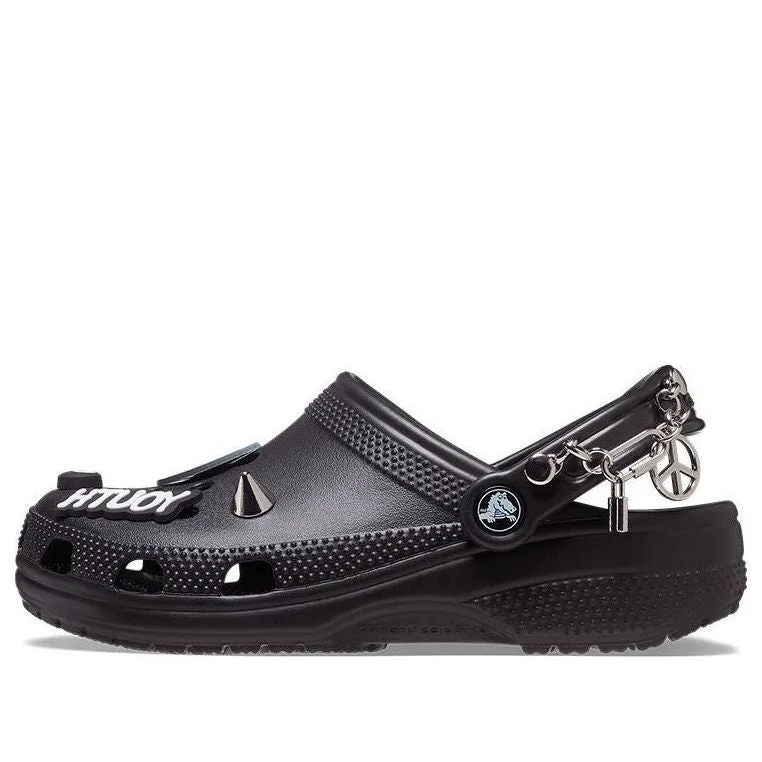 Crocs Classic Feel The Positivity Casual Unisex Black Sandals 207571-001 - 1