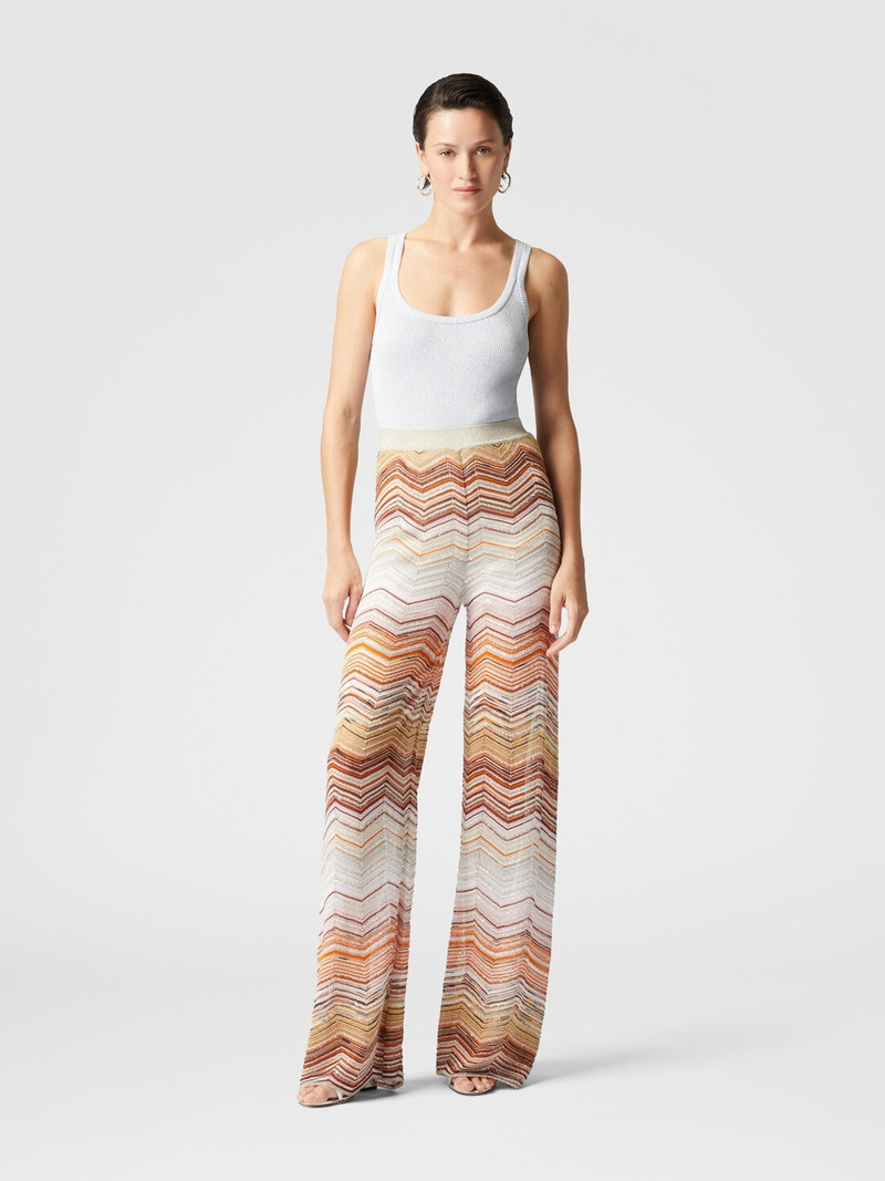 Missoni Palazzo chevron lamé trousers with sequins outlook