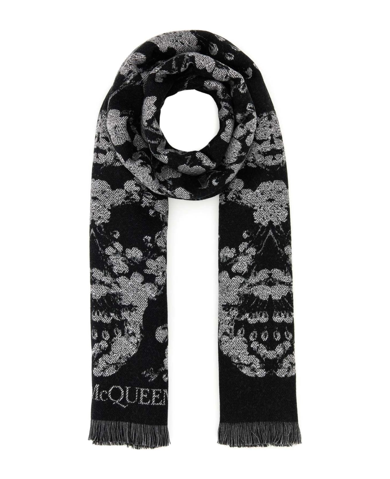 Embroidered Wool Scarf - 1