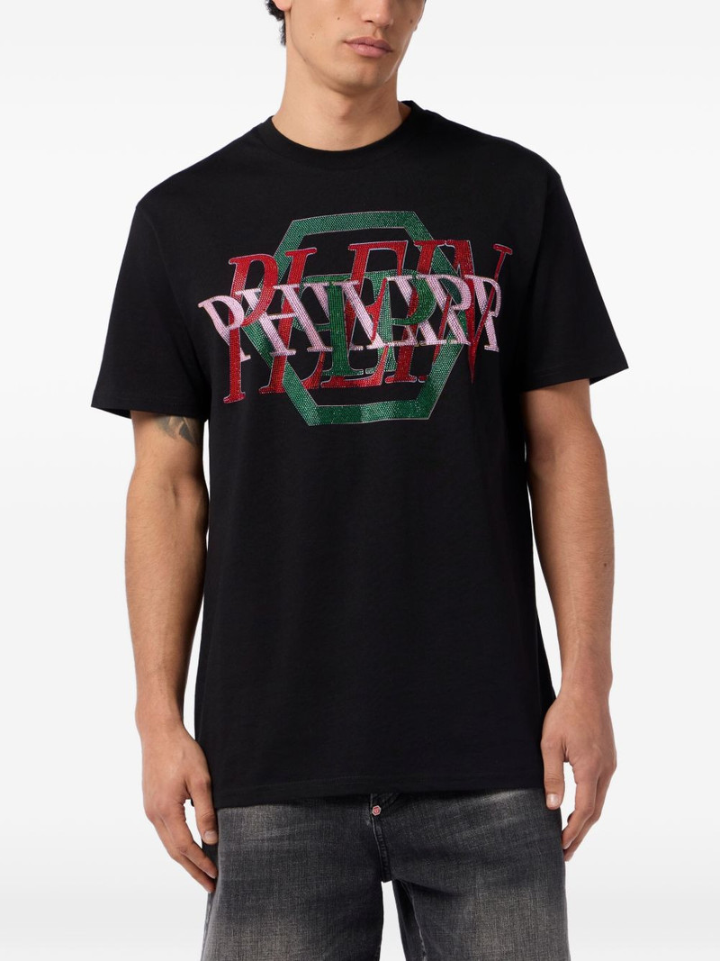 PHILIPP PLEIN rhinestone-logo T-shirt outlook