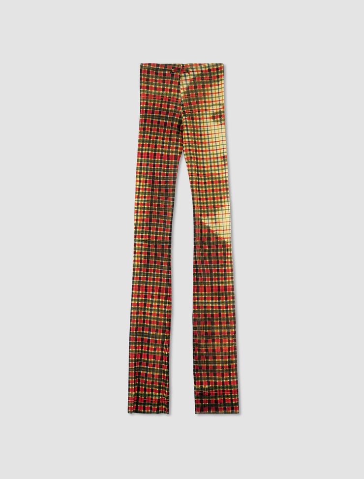 Tartan Face Print Mesh Pants - 3