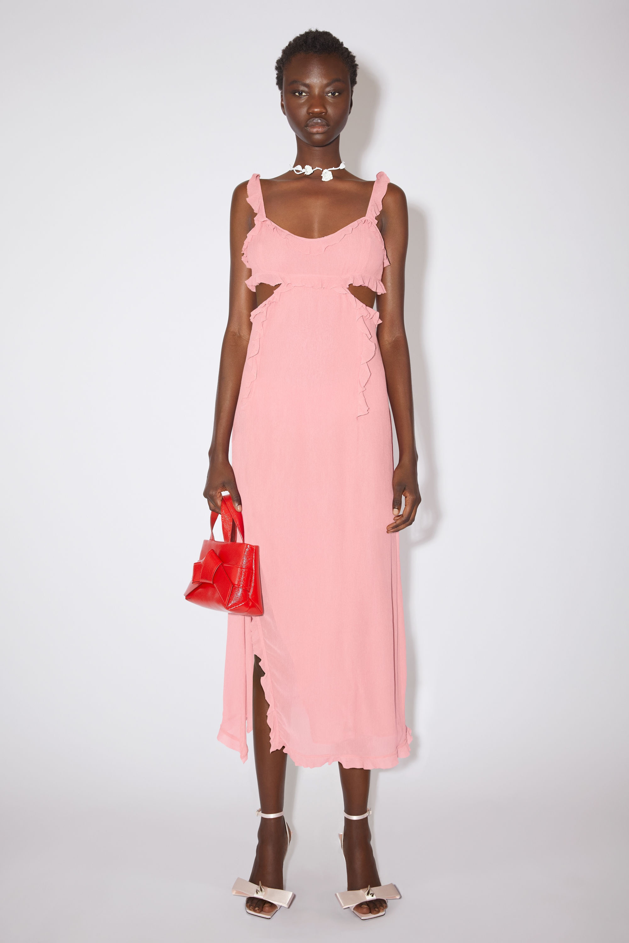 Acne Studios Ruffle slip dress - Rose pink | REVERSIBLE