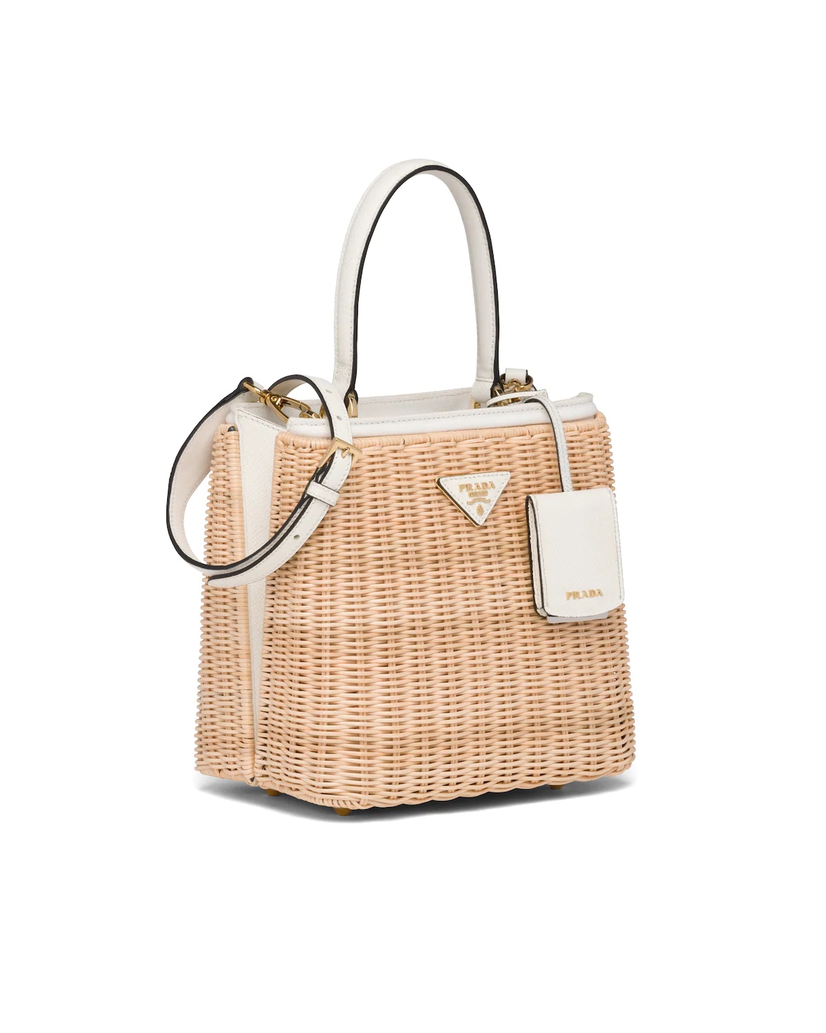 Wicker and Canvas Handbag - 3