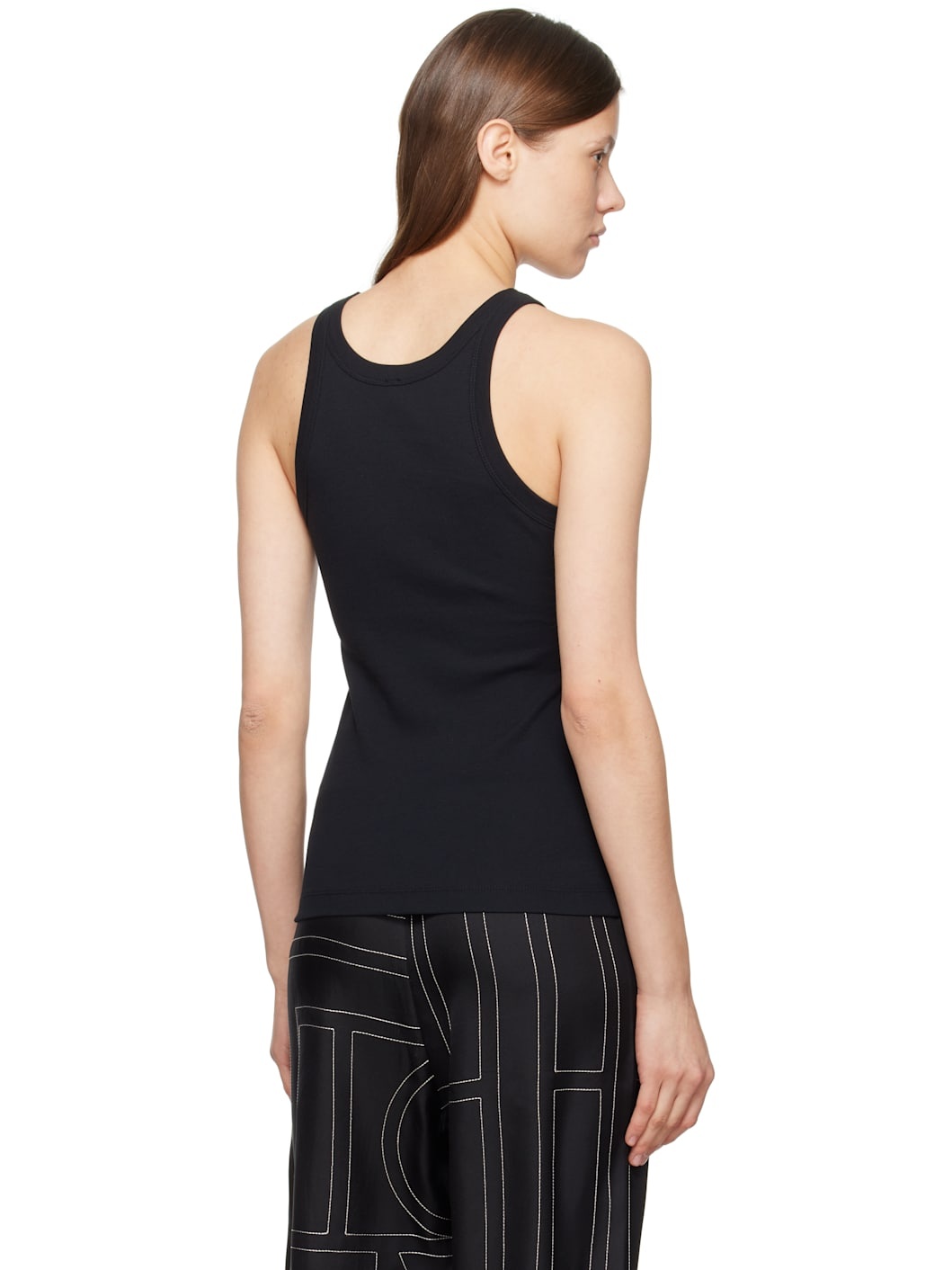 Black Curved Rib Tank Top - 3