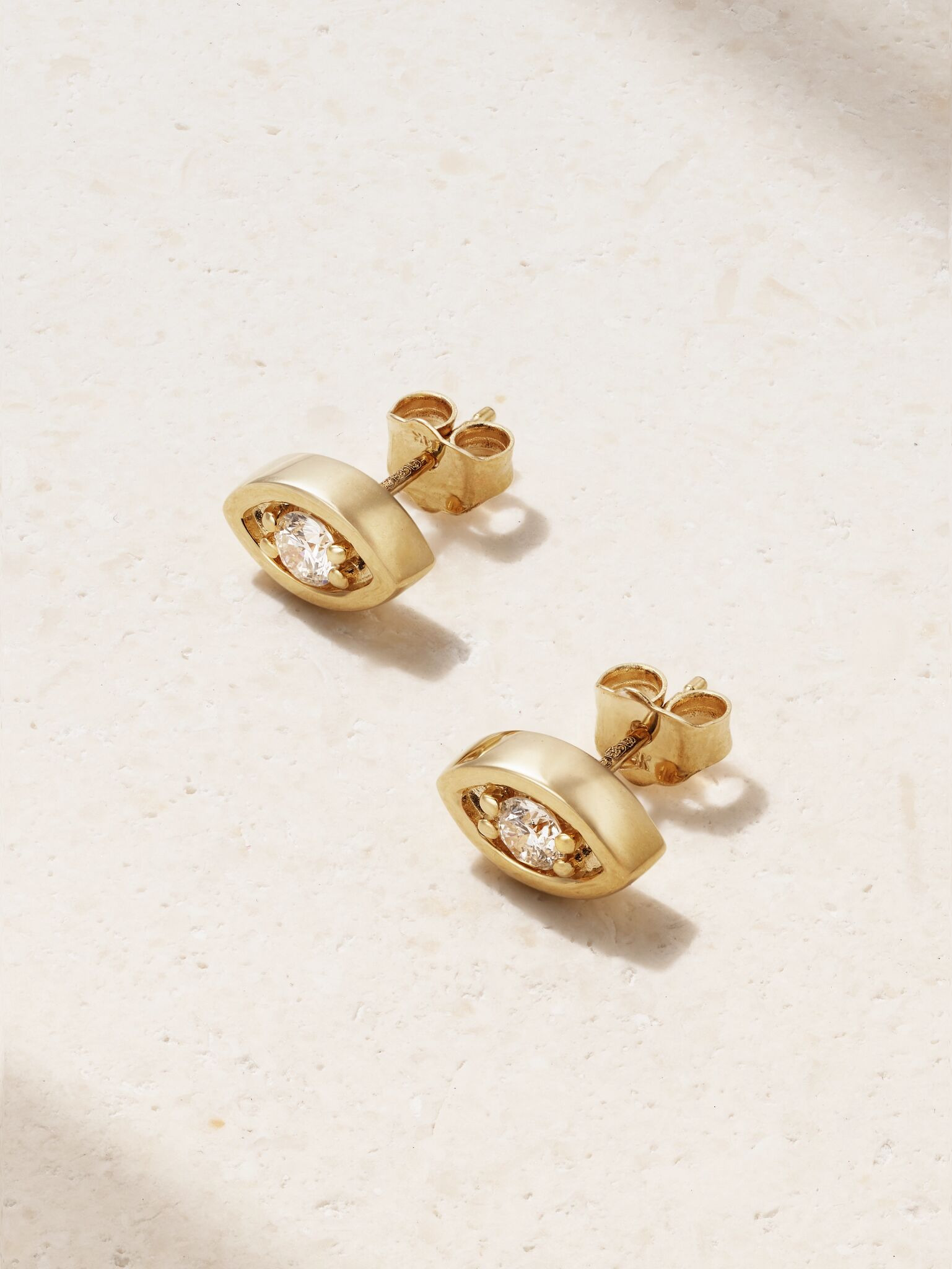 Evil Eye 14-karat gold diamond earrings Gold - 1