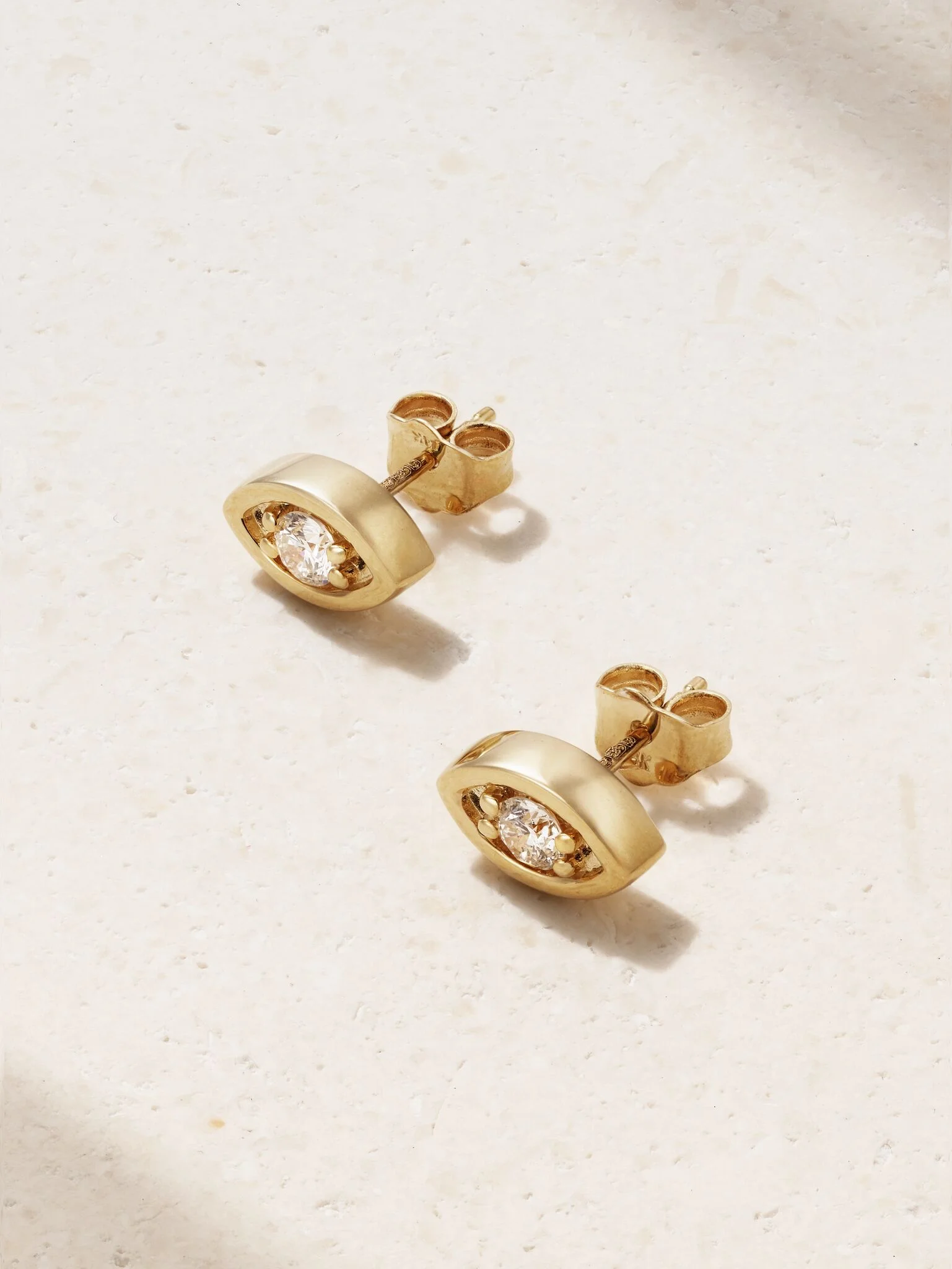 Evil Eye 14-karat gold diamond earrings Gold - 1