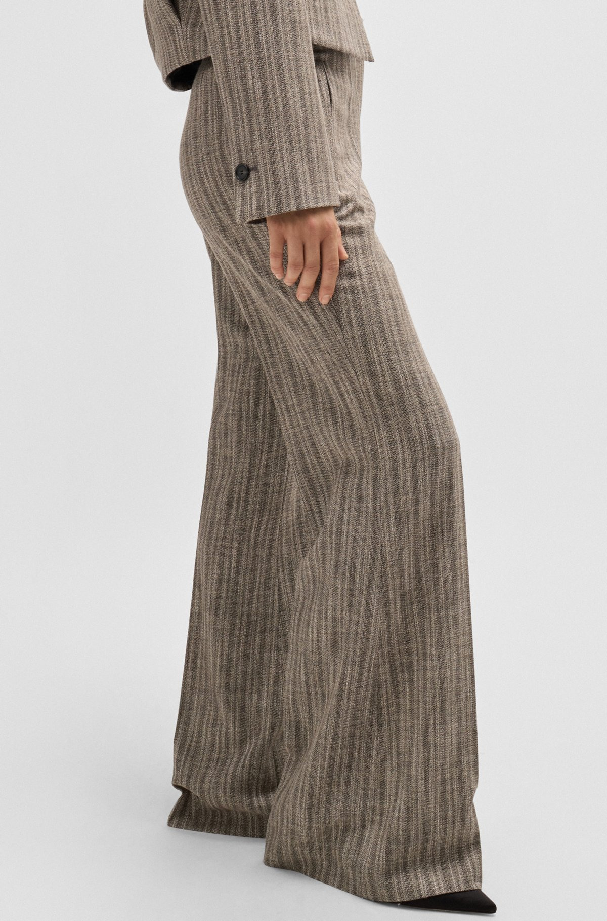 REGULAR-FIT TROUSERS IN STRIPED STRETCH CLOTH - 5