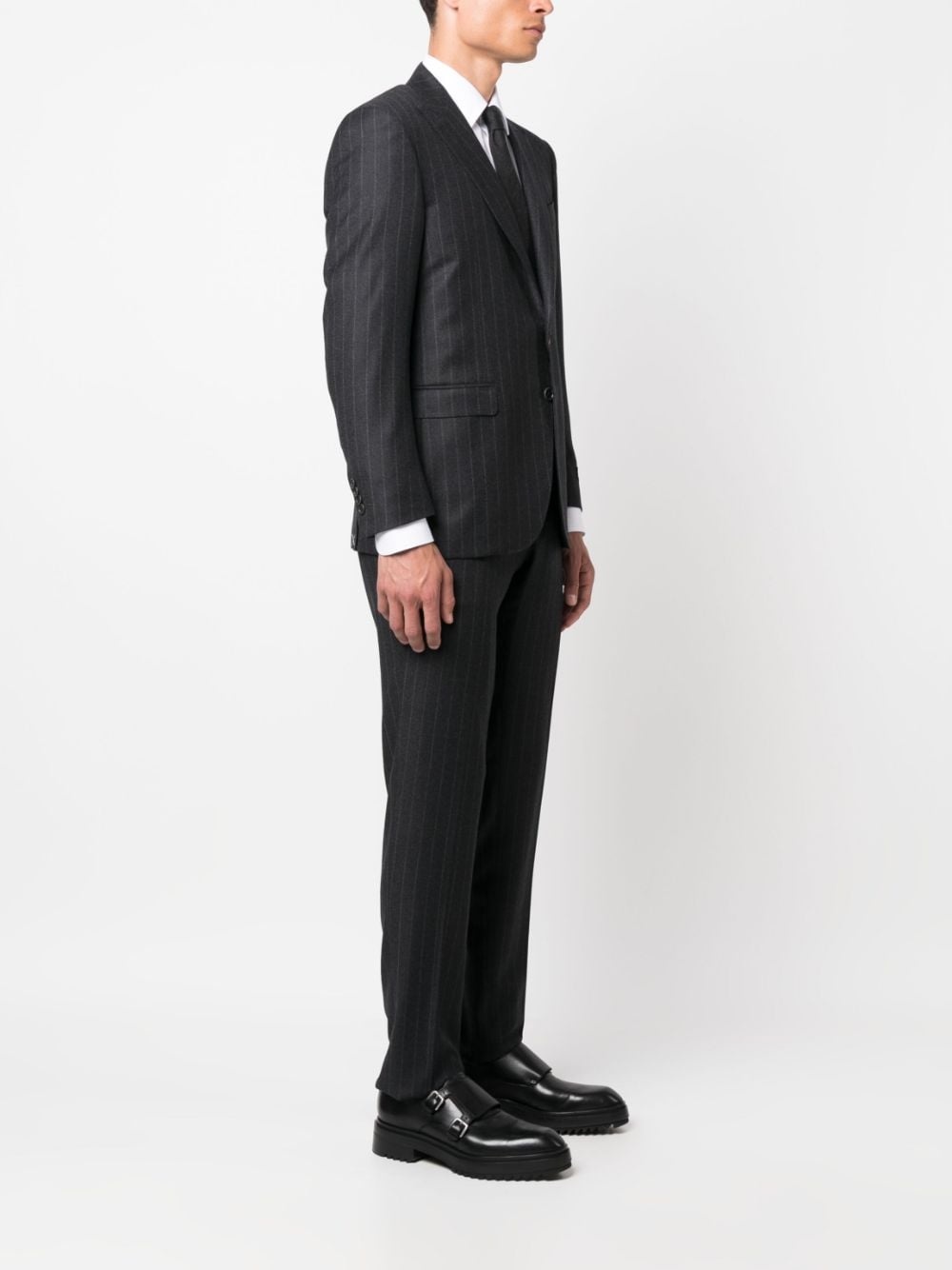 pinstripe single-breasted suit - 3