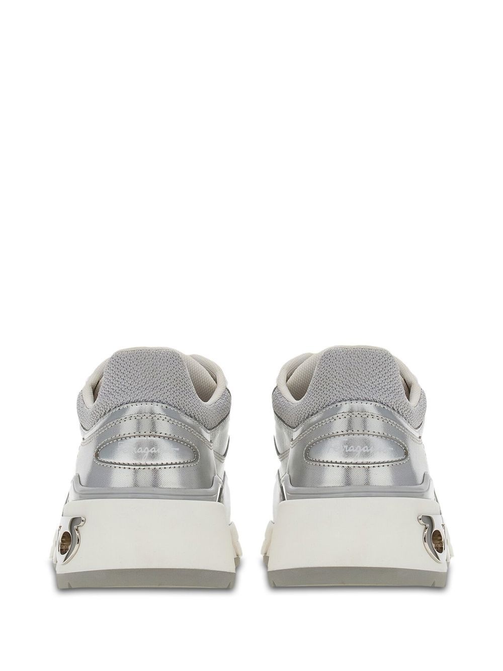 metallic leather sneakers - 3