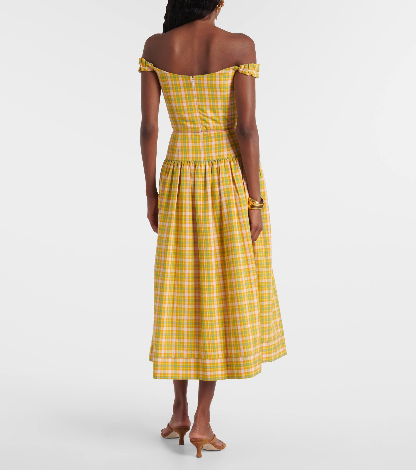 Giorgia checked cotton midi dress - 3
