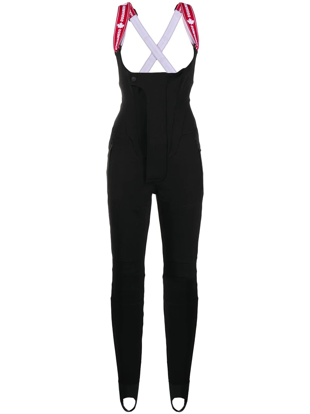 fitted logo-tape jumpsuit - 1