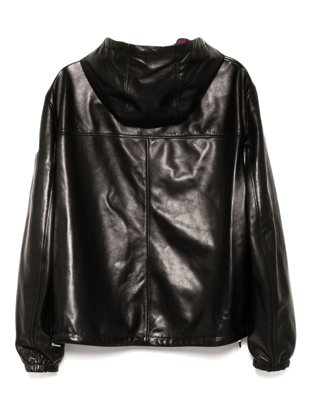 leather hooded jacket - 2