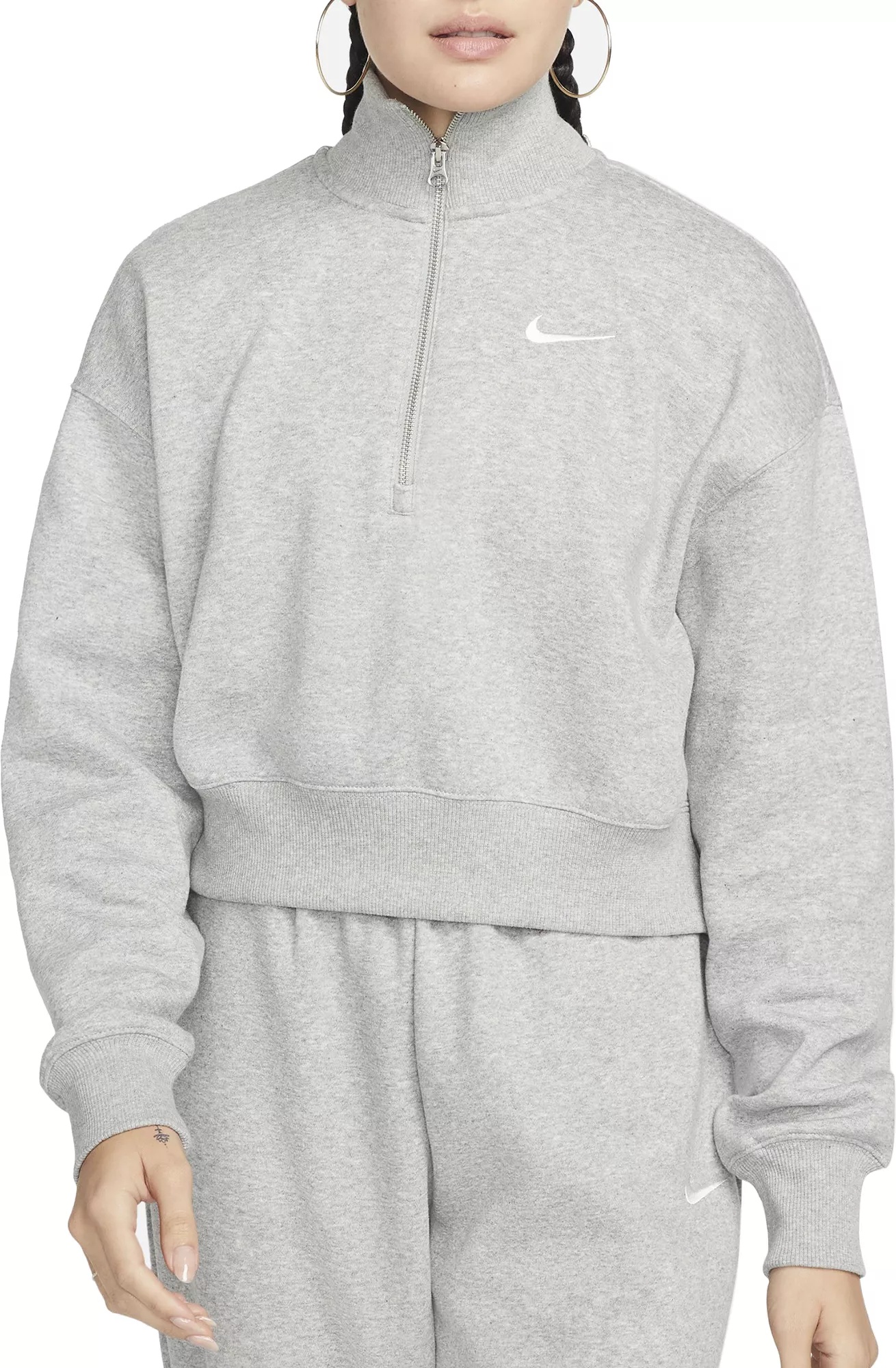 Nike Women's Sportswear Phoenix Fleece Oversized 1/2-Zip Crop Sweatshirt - 1