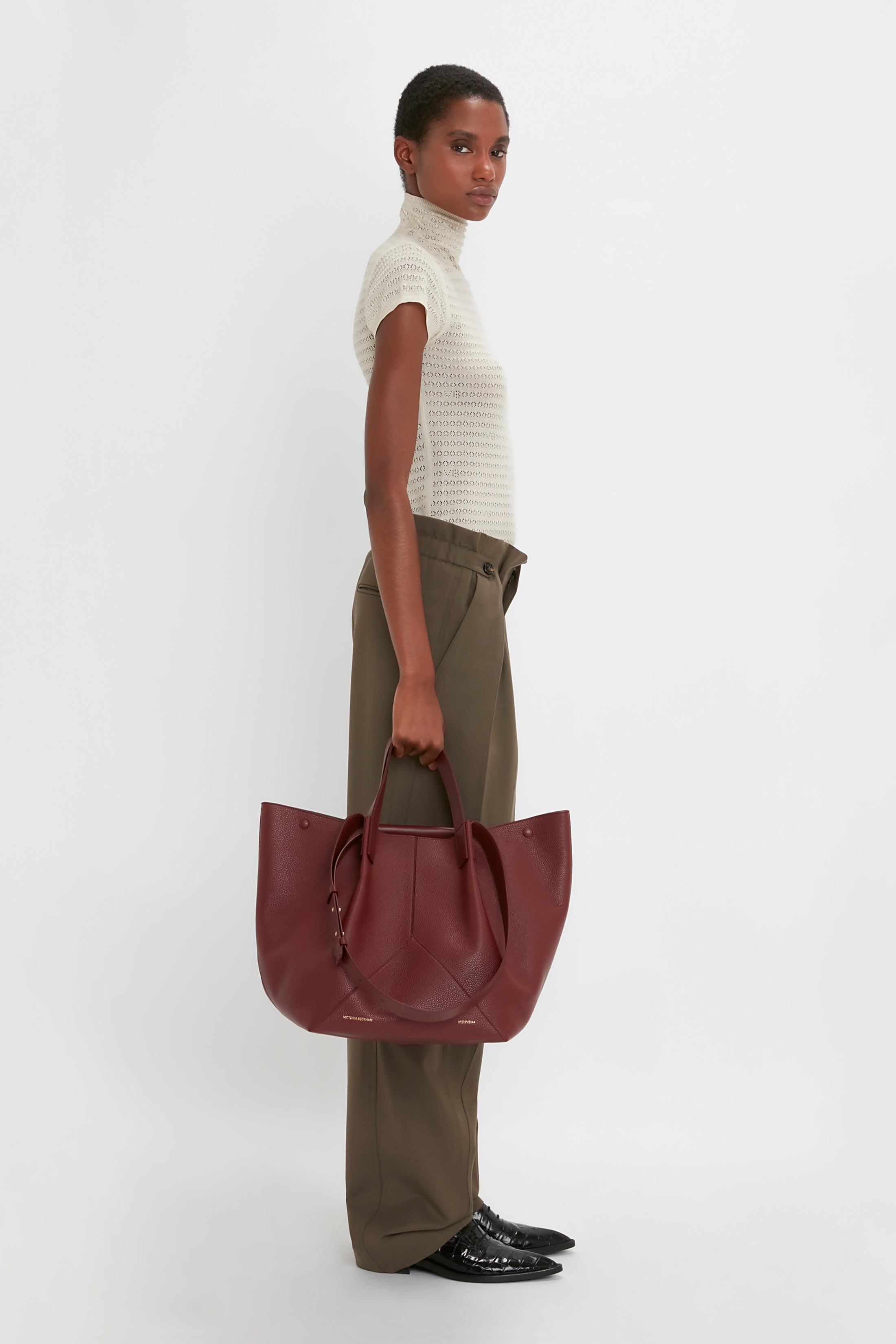 Gathered Waist Utility Trouser In Oregano - 6