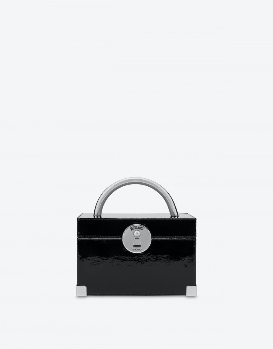 METAL CLOSURE PATENT LEATHER MINI BAG - 1