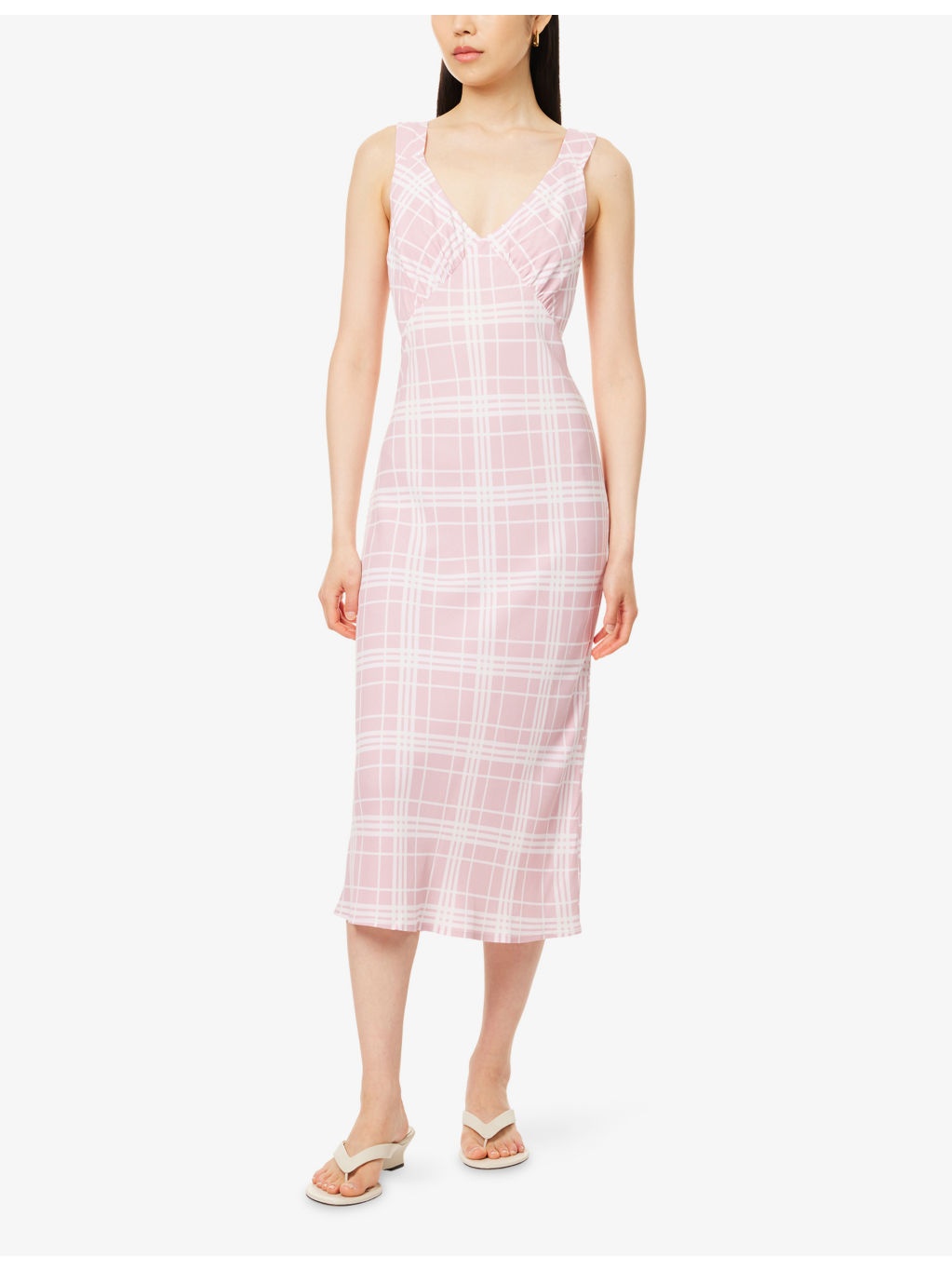 Beauden Check-Print Crepe Midi Dress - 3