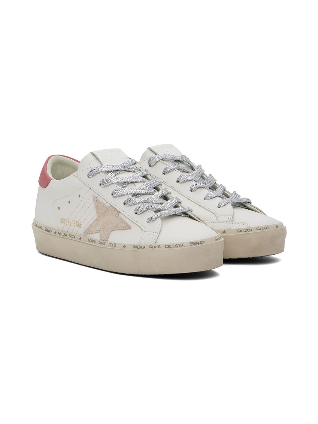 White & Pink Hi Star Classic Sneakers - 4