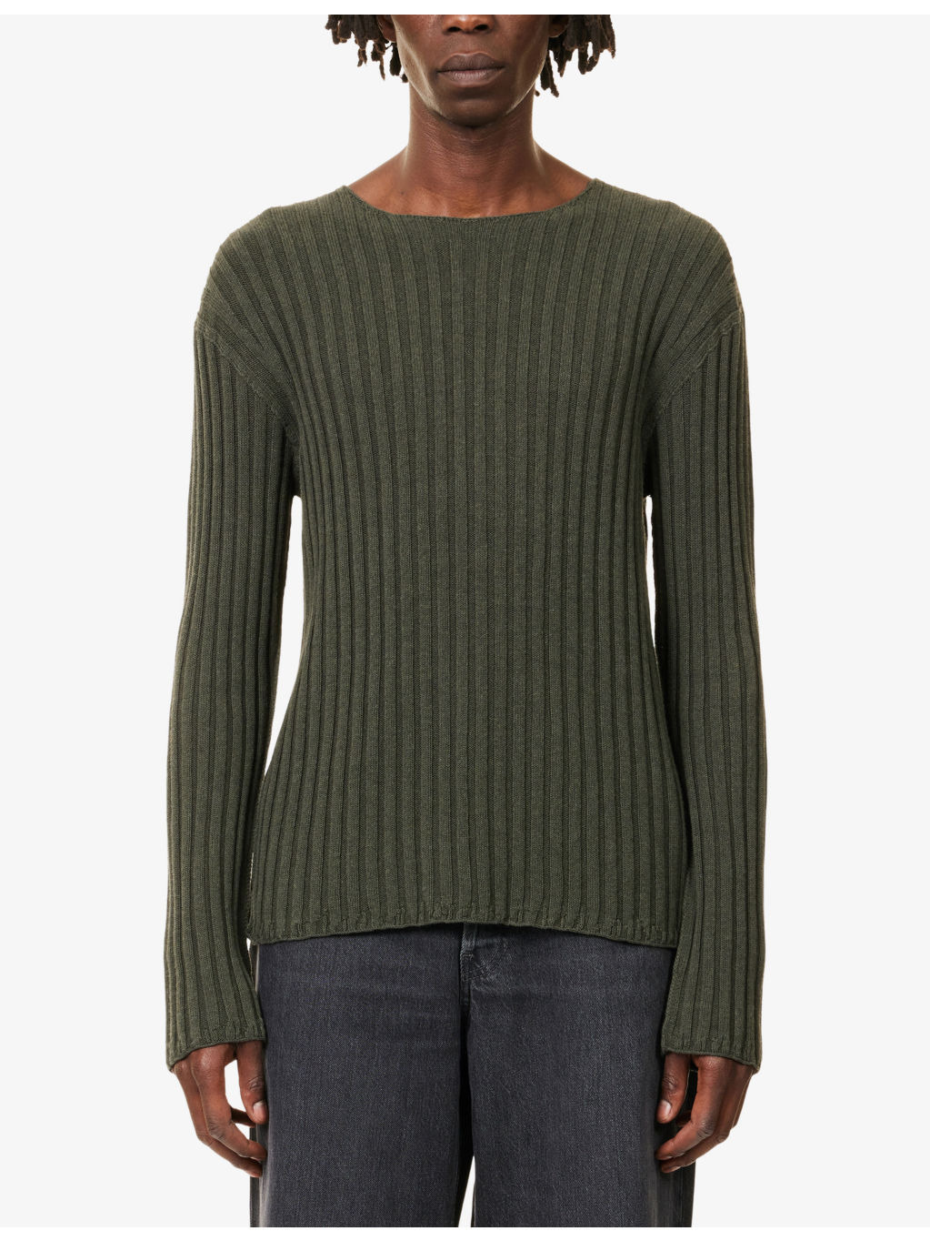 Ribbed Crewneck Knitted Jumper - 3
