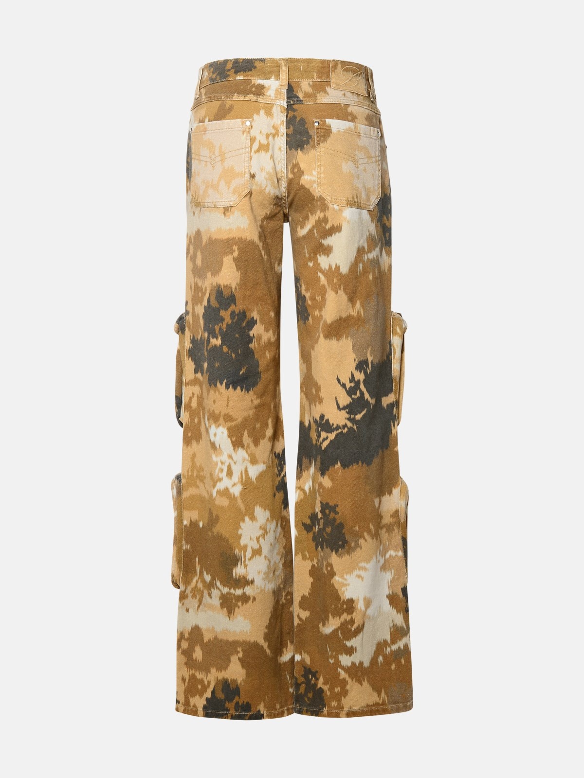 BROWN COTTON CARGO JEANS - 3