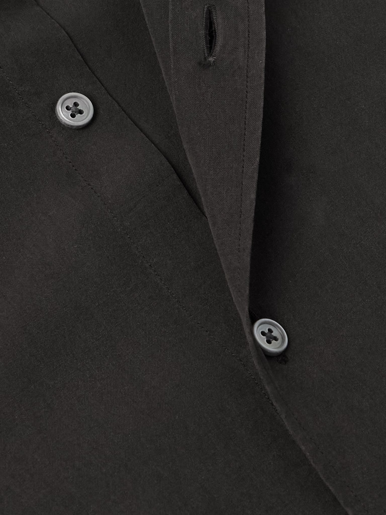 Garment-Dyed Silk Shirt Brown - 4