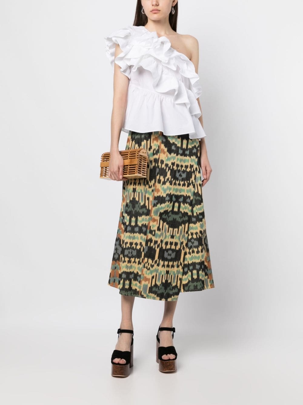 Navi printed cotton skirt - 2