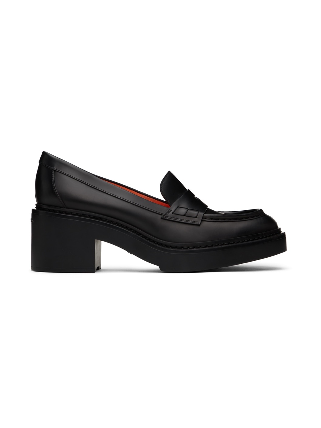Black Loafer Heels - 1