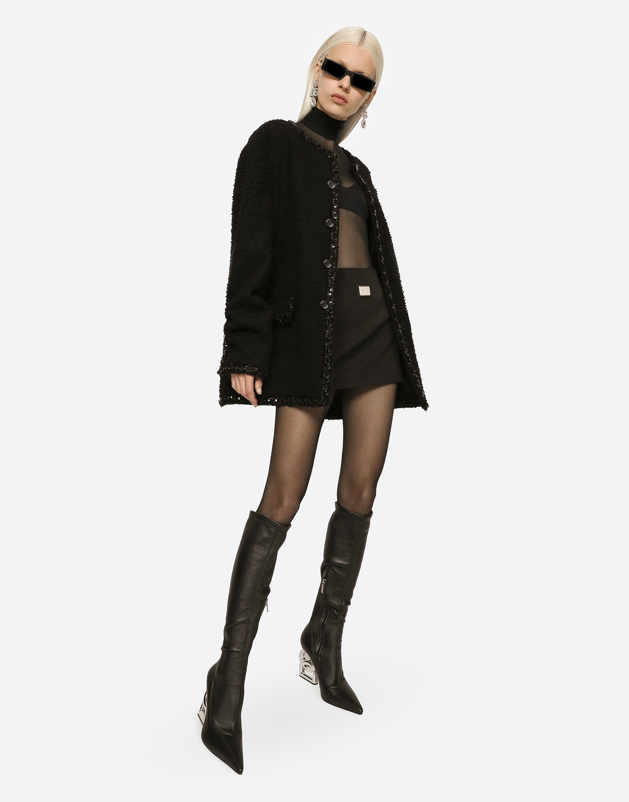 Single-breasted bouclé jacket - 2
