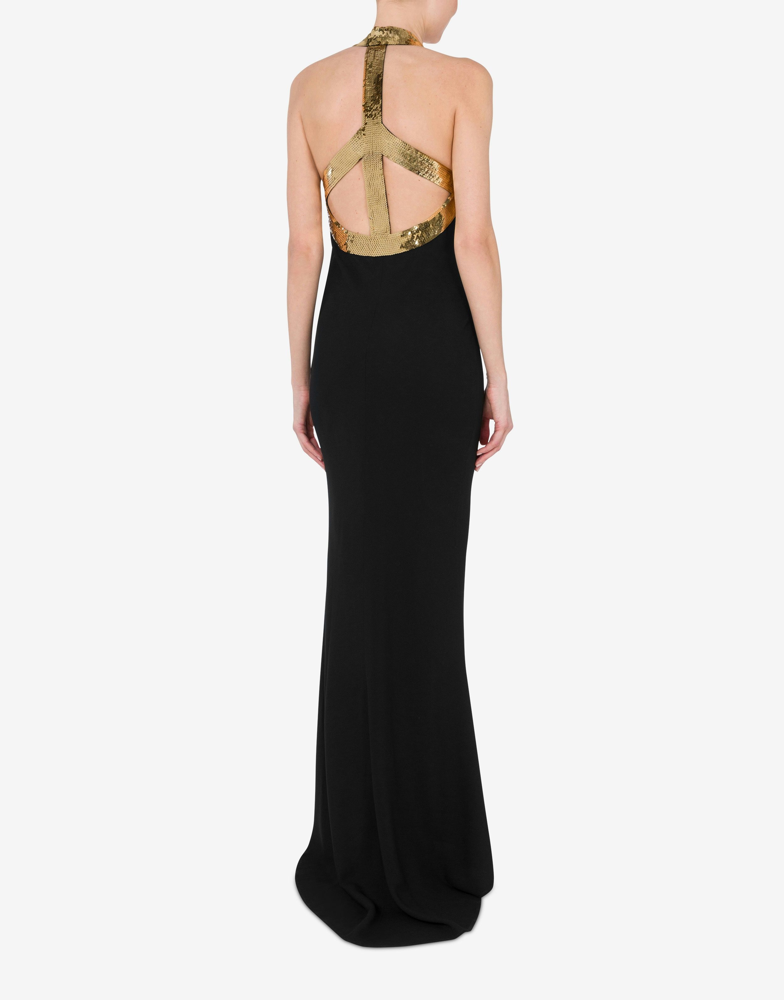 ENVERS SATIN DRESS WITH GOLD SEQUINS - 3