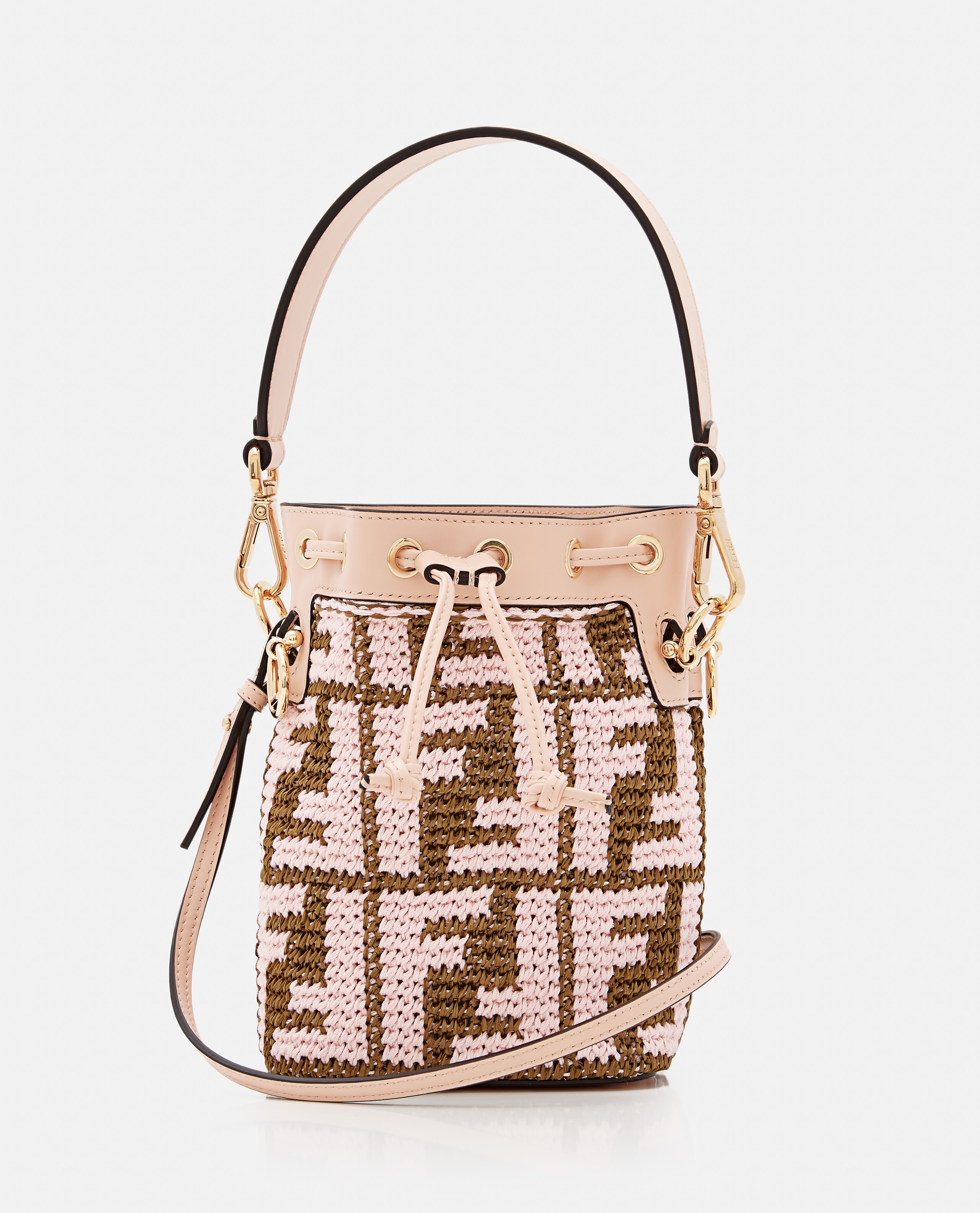 MINI MON TRESOR RAFFIA CROCHET BUCKET BAG - 1