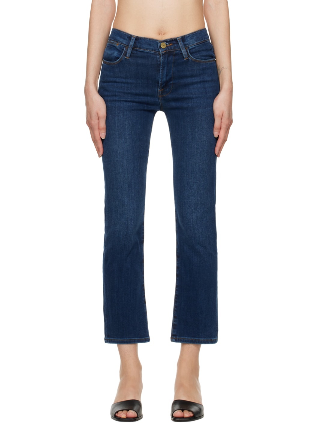 Navy 'Le High Straight' Jeans - 1