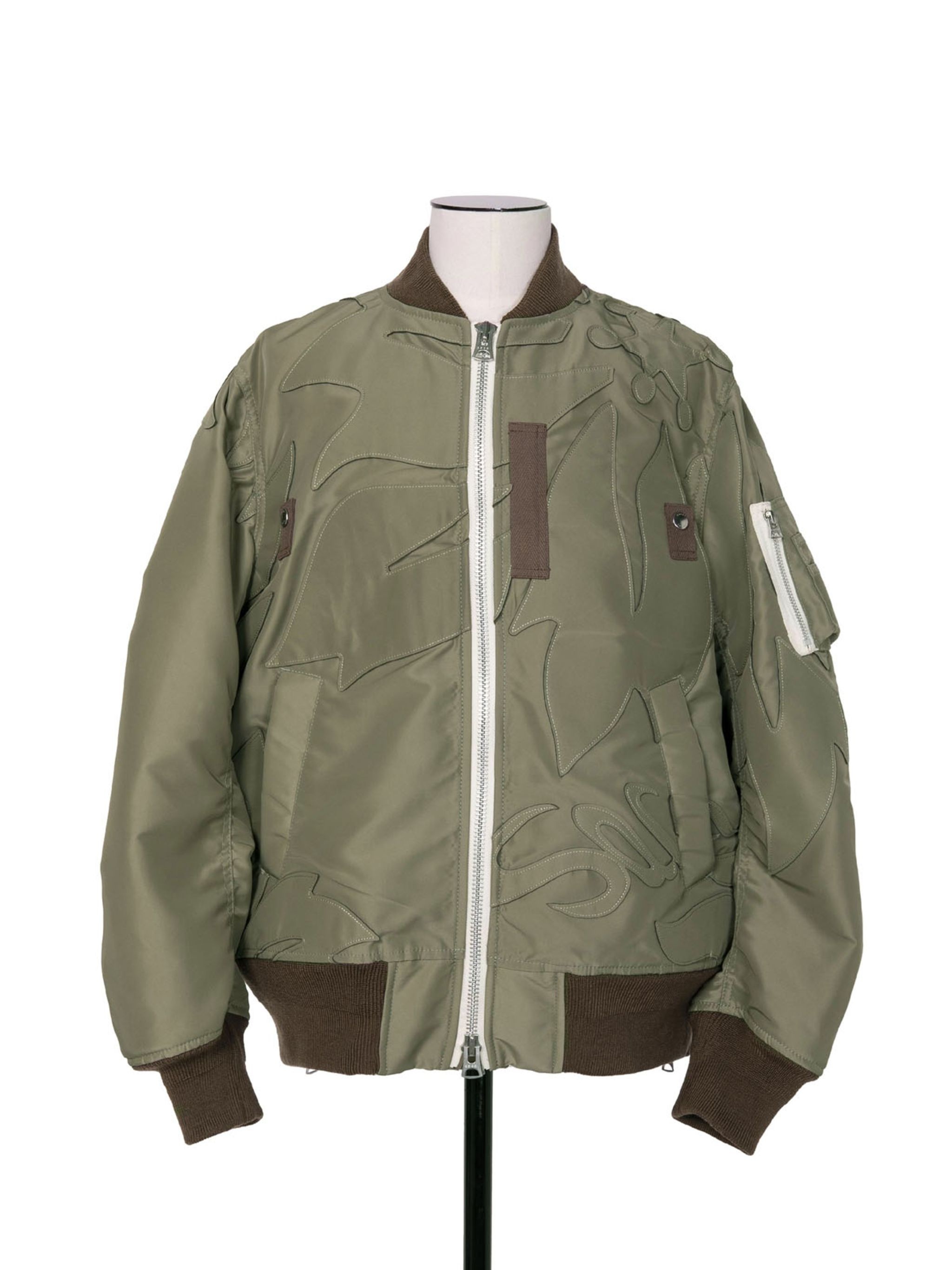 Nylon Twill Embroidered Patch Blouson - 1