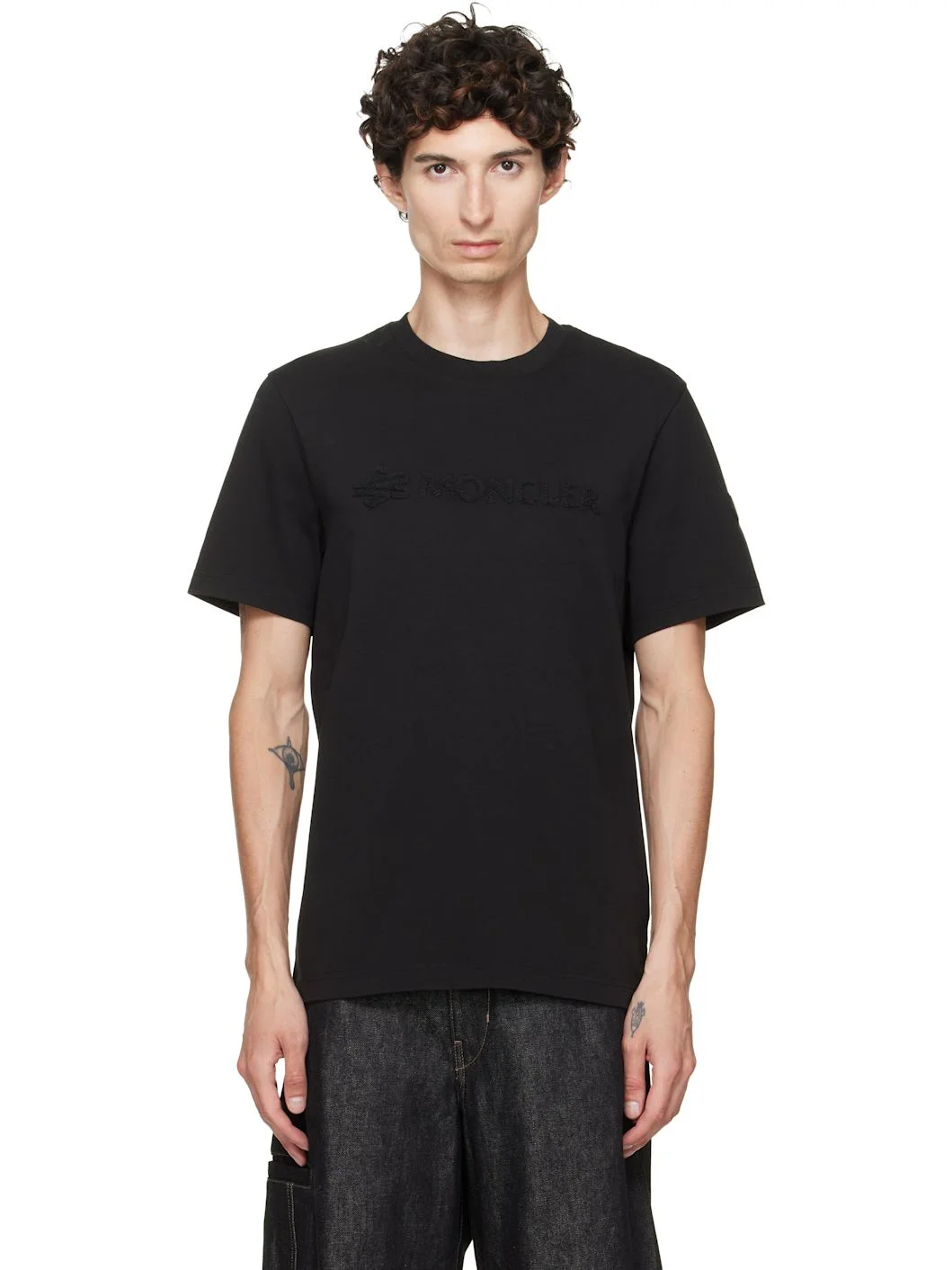 Black Logo Cotton T-shirt - 1