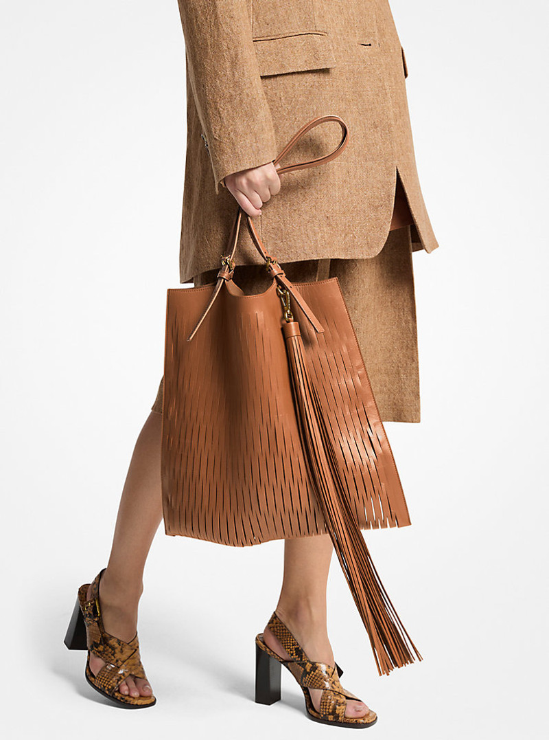 Marianne Perforated Leather Market Bag 3