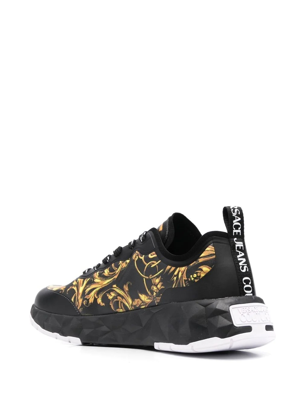 Barocco-print low-top sneakers - 3