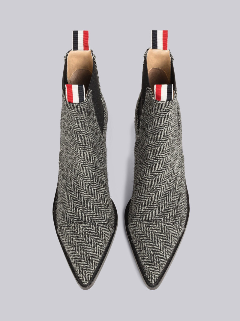 Herringbone Curved Heel Mid Top Chelsea Boot 4