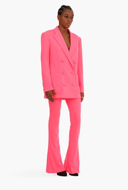 Neon pink boyfriend jacket with double-breasted closure - 7