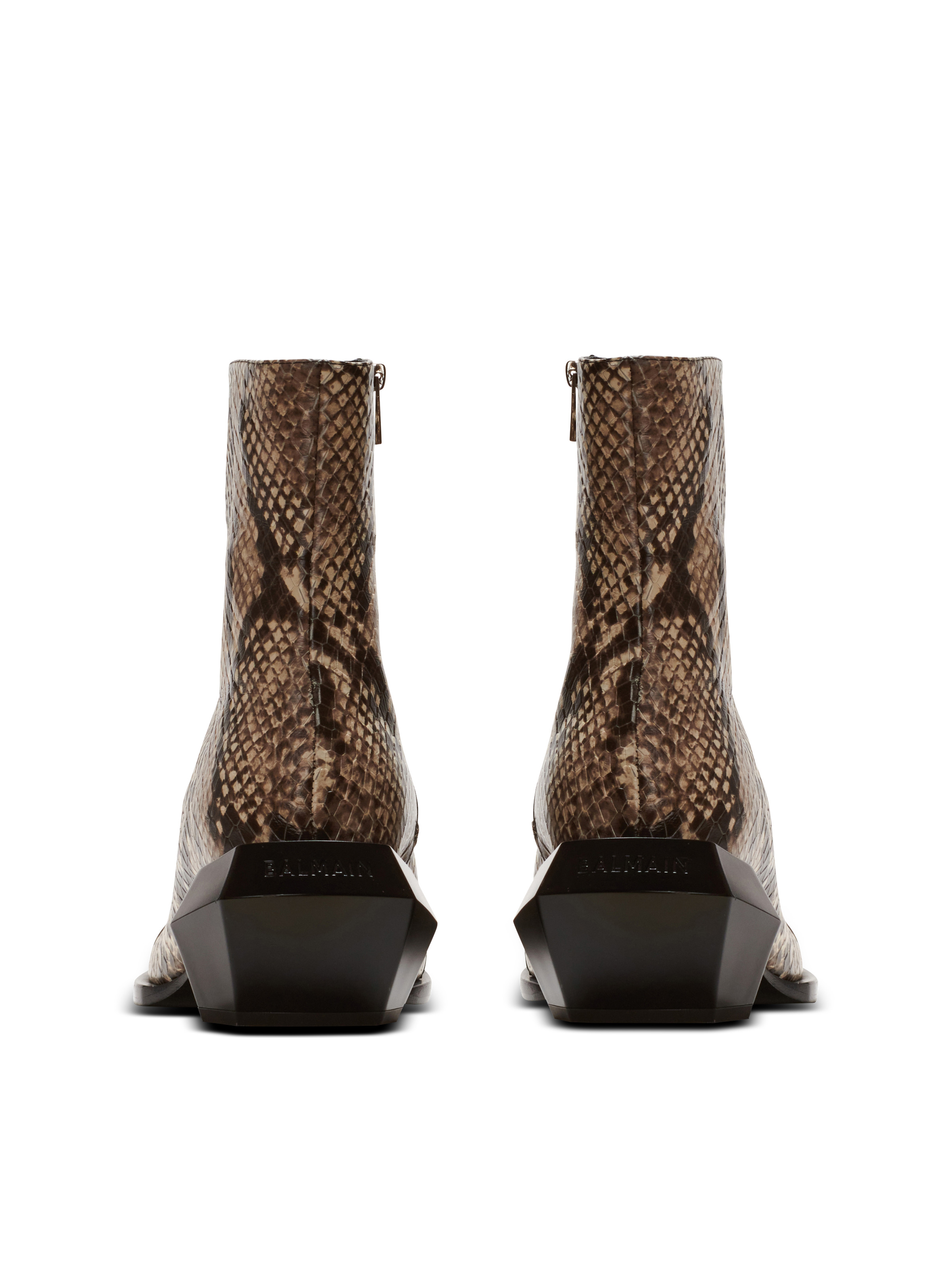 Billy snakeskin-effect leather ankle boots - 3