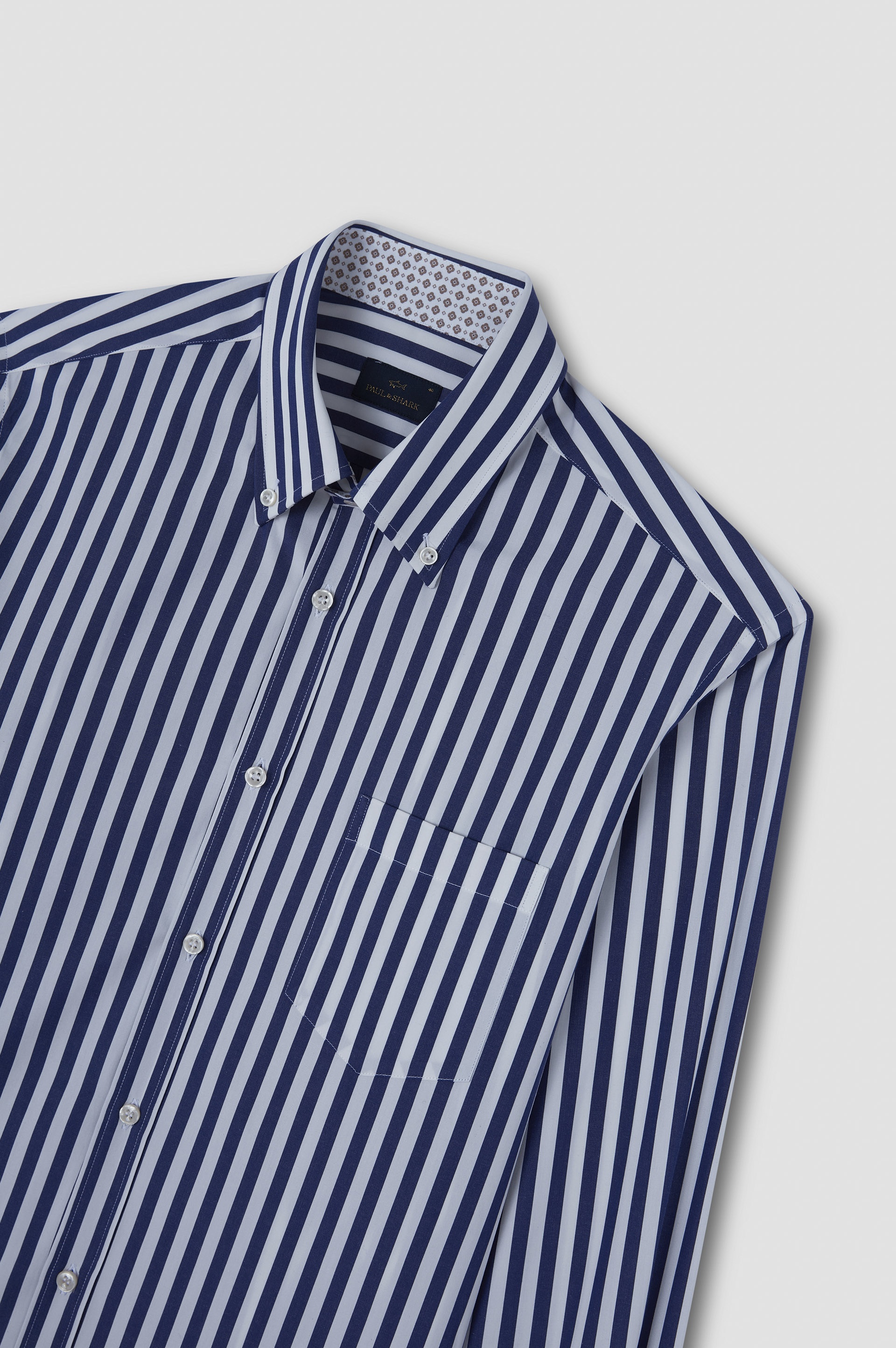 SOFT TOUCH COTTON POPLIN SHIRT WITH STRIPED PATTERN - 5