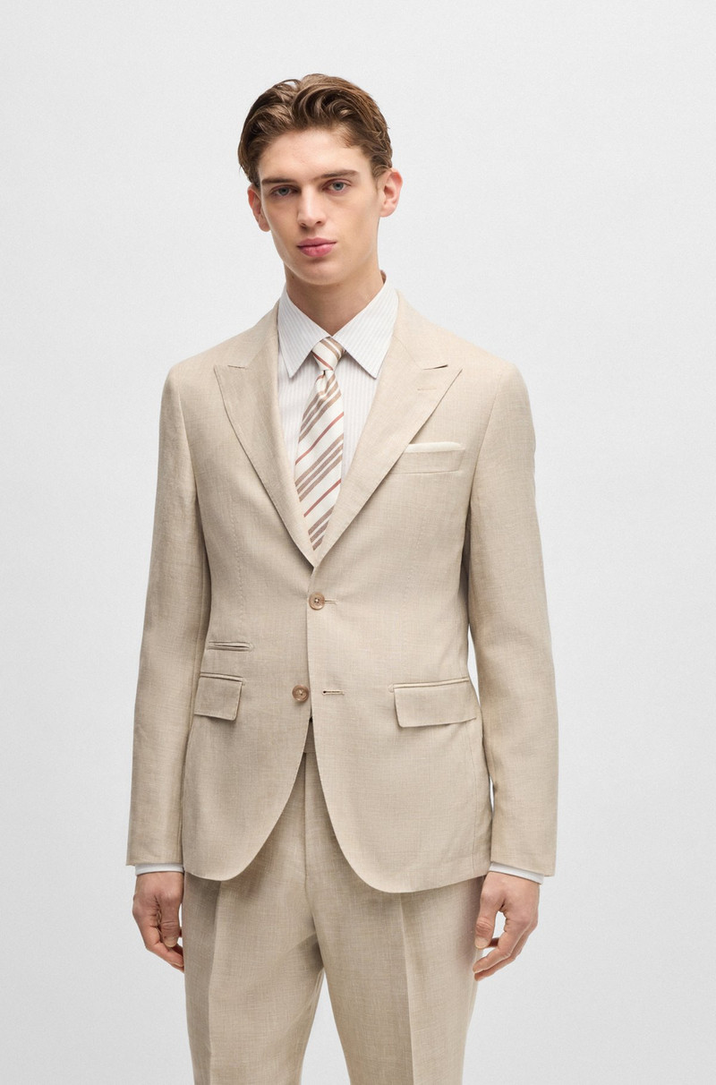 SLIM-FIT SUIT IN CHECKED LINEN, WOOL AND SILK 2