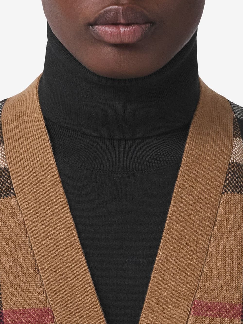 checked wool-cashmere blend cardigan - 5