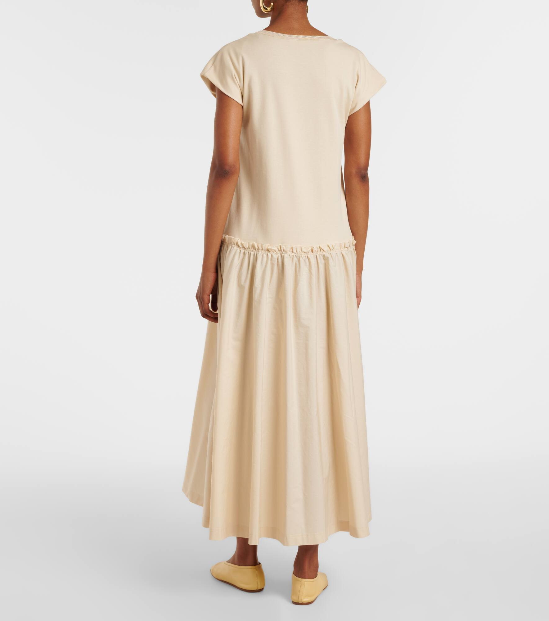 Cotton poplin jersey maxi dress - 3