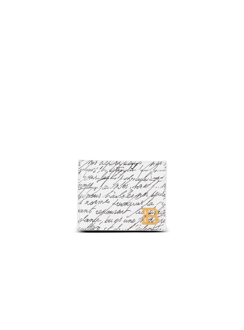 Calfskin B-Buzz card holder with "Love Letter" print 1