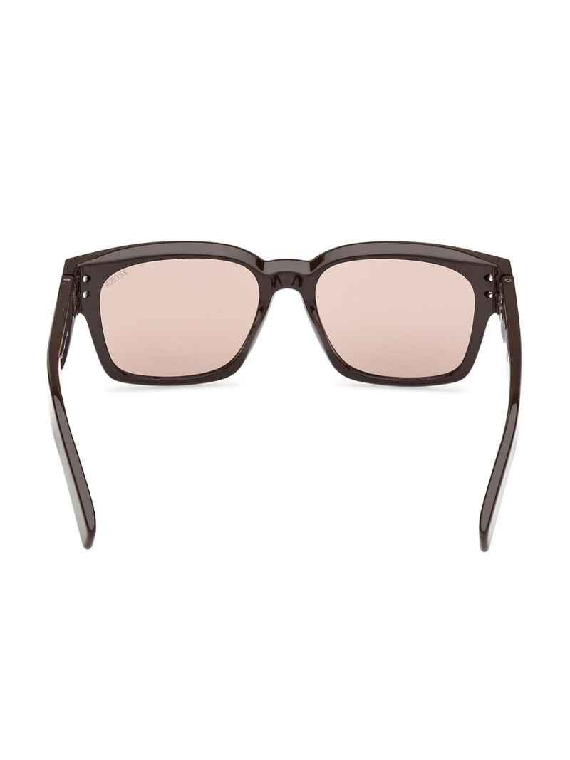 Men's 55MM Rectangular Sunglasses - Dark Brown Light Taupe 6