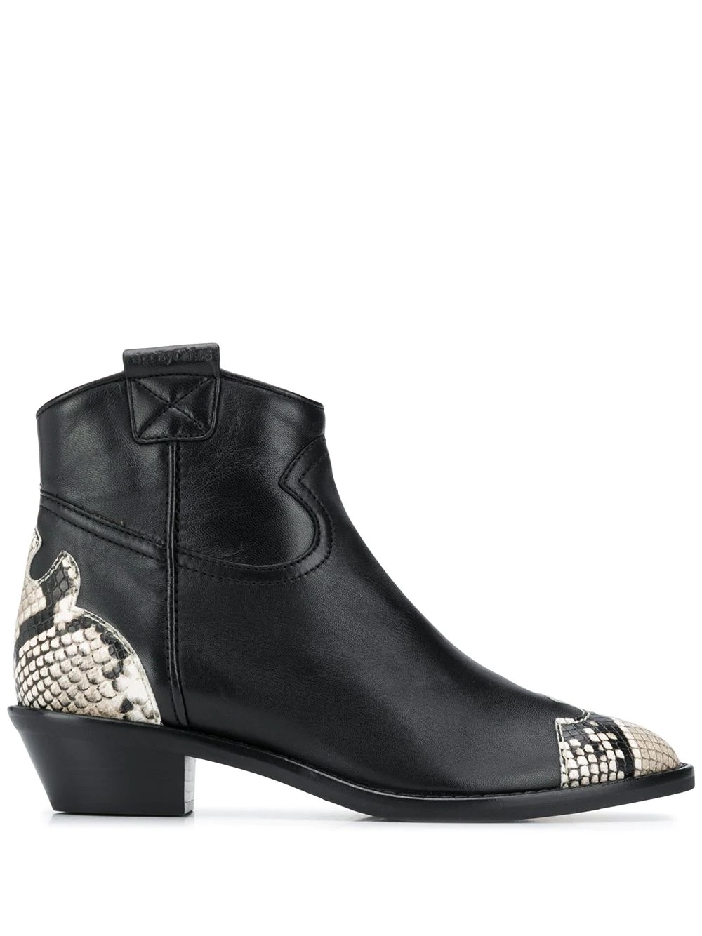 snake effect leather ankle boots - 1