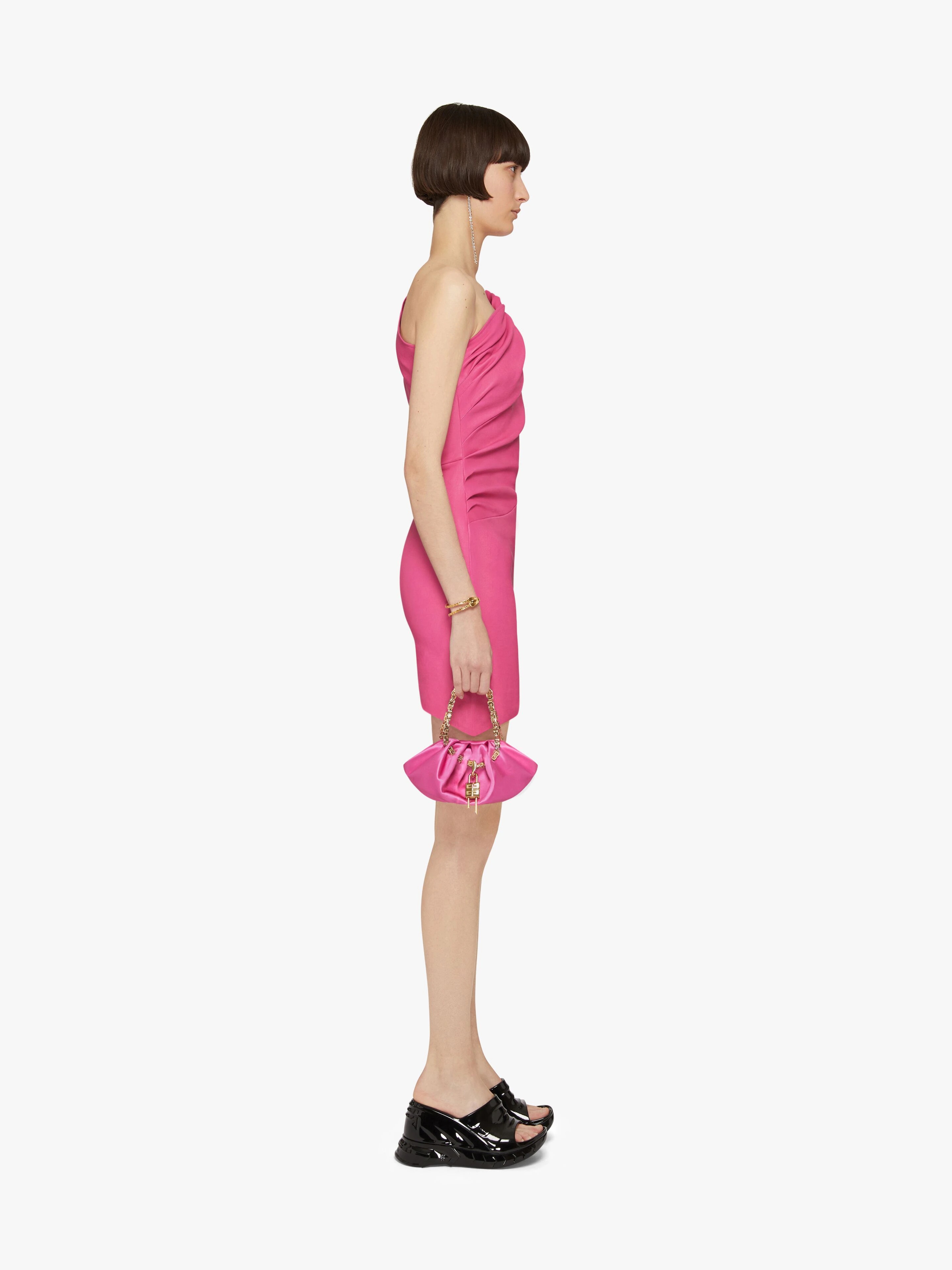 ASYMMETRICAL MINI DRESS IN LEATHER - 3