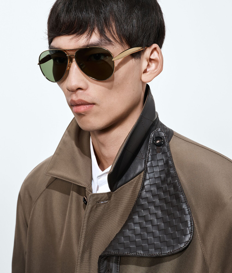 Bottega Veneta BV1305S Sardine Aviator Sunglasses outlook