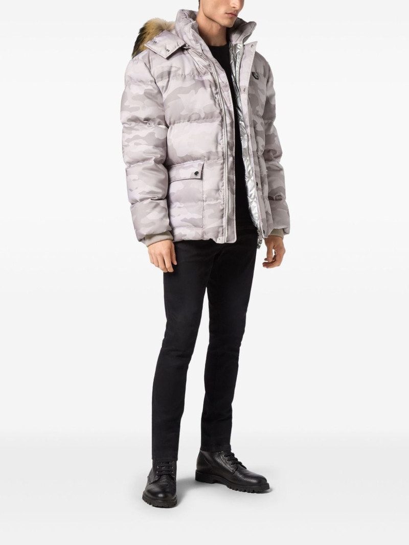PHILIPP PLEIN camouflage-print padded parka coat outlook